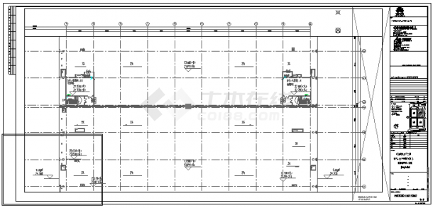 工业厂房-电气-生产用房(大)屋面机房层-接地平面图-图二
