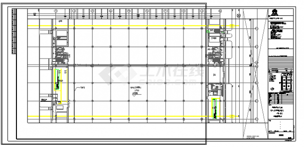 工业厂房-电气-生产用房(大)13一层-照明线槽平面图-图一