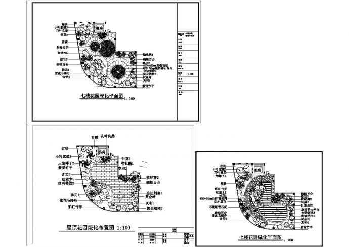 某酒店屋顶七楼花园景观设计CAD图纸_图1