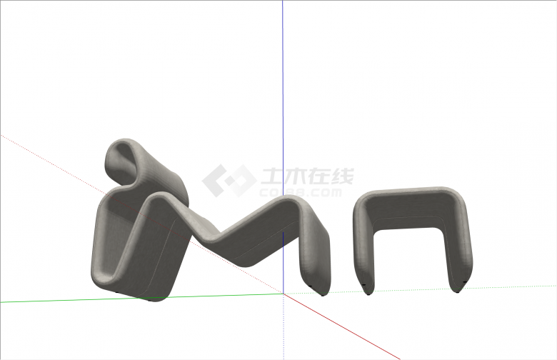 别致异形现代风格休闲椅su模型-图二