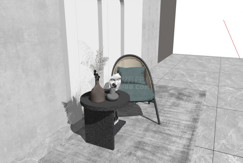 现代镂空编织休闲椅su模型-图二