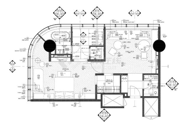 某某大厅建筑结构平面图CAD图 -图二