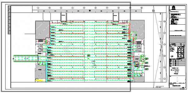 工业厂房-电气-生产用房(大)14三层-照明平面图-图一