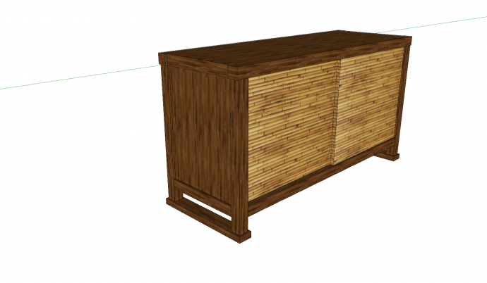 单品家具木制储物柜su模型_图1