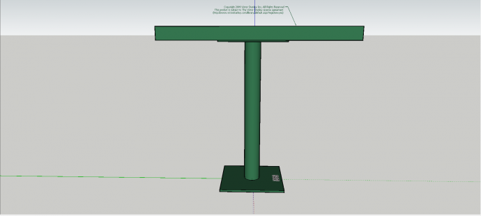 现代绿色复合板材餐厅双人小桌su模型_图1
