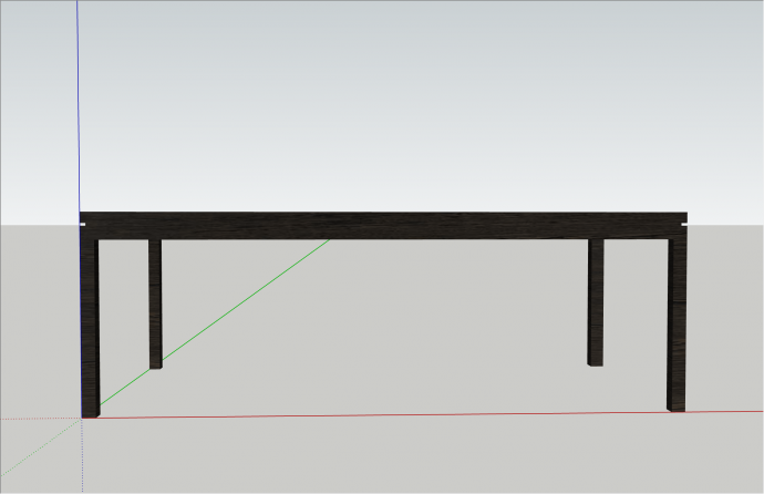 现代风格黑桃木桌子su模型_图1