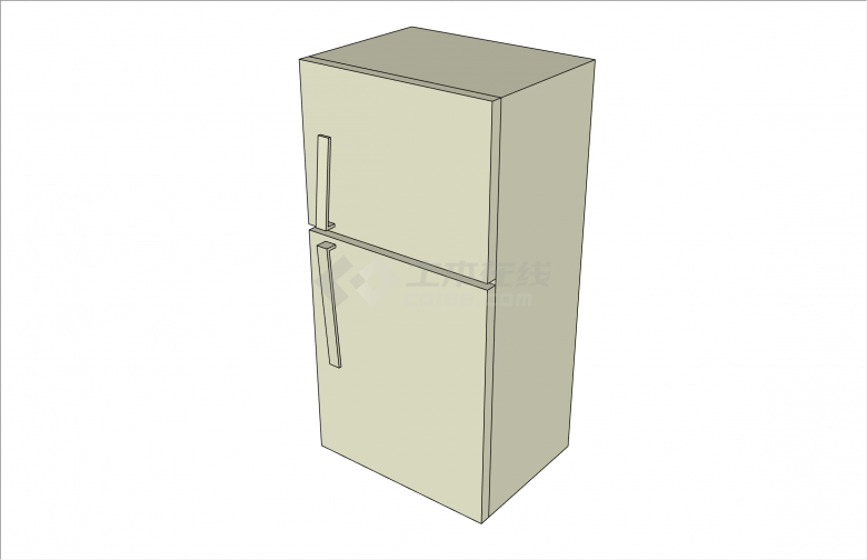现代小型单开门冰箱su模型-图一