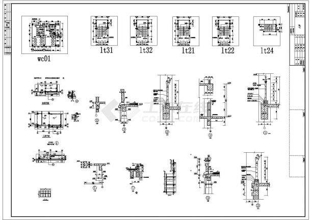 某大学教学楼CAD全套构造设计图纸-图二