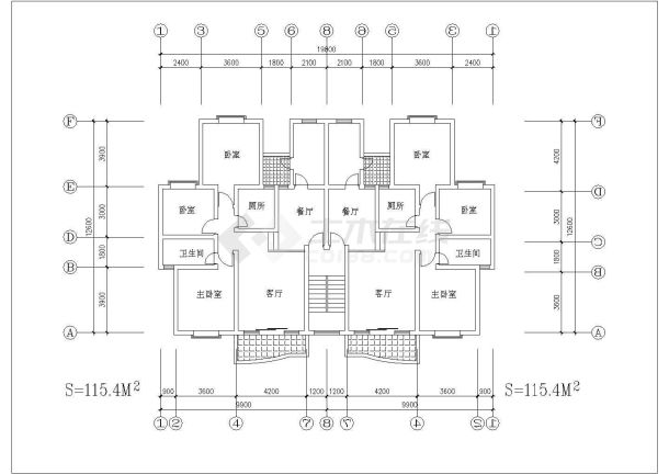 某70种一梯两户户型CAD构造全套节点设计图纸-图二