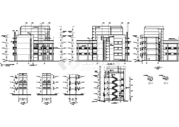 西安某大学教学楼全套建筑CAD设计大样完整图-图二