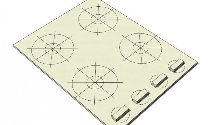 桌木板下棋方形su模型_图1