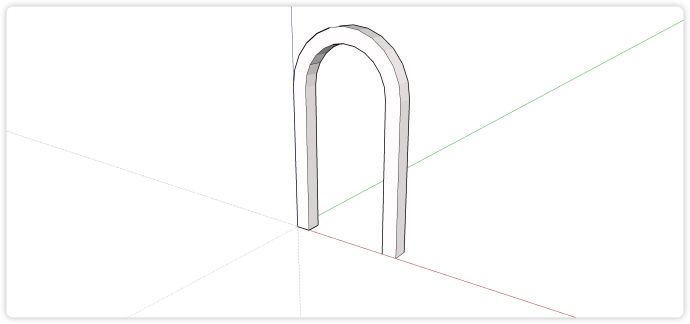 简约拱形法式拱门门su模型_图1