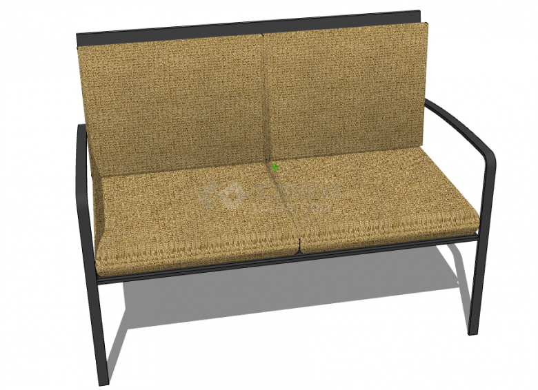 现代棕色小沙发su模型-图二