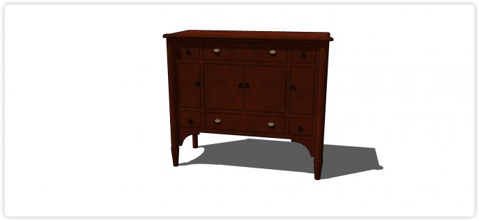 中式古典红木柜子其他家具su模型_图1