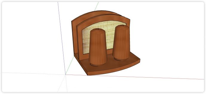 实木结构杯架子砧板架su模型_图1