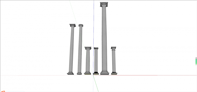 各种大小的别墅罗马柱组合su模型_图1