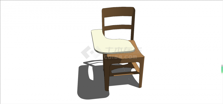 自带小桌子的便捷椅子su模型-图一