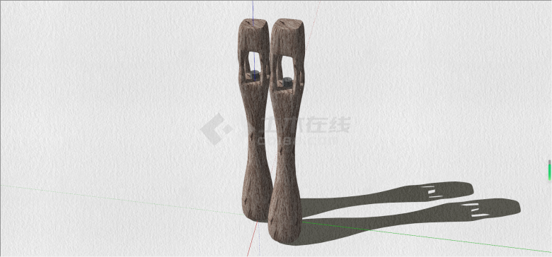 中式木质的复古灯架su模型-图二