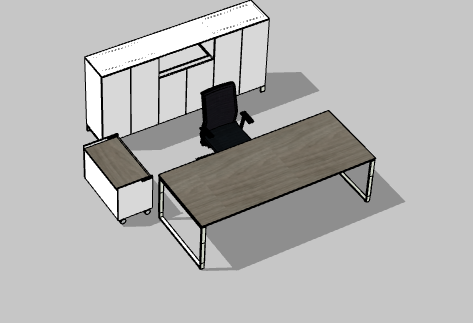 简约新式木制办公室桌子su模型-图二