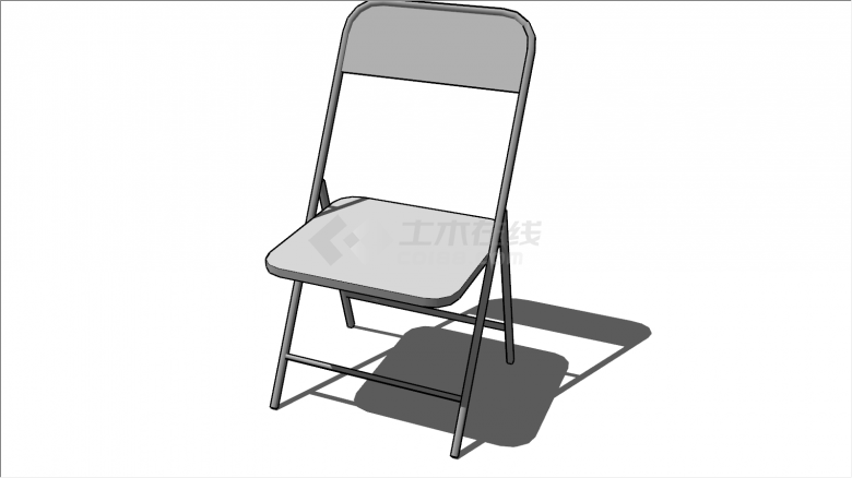 可折叠可靠背铁制桌椅su模型-图二