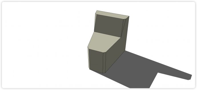 梯形钝角靠背沙发su模型_图1