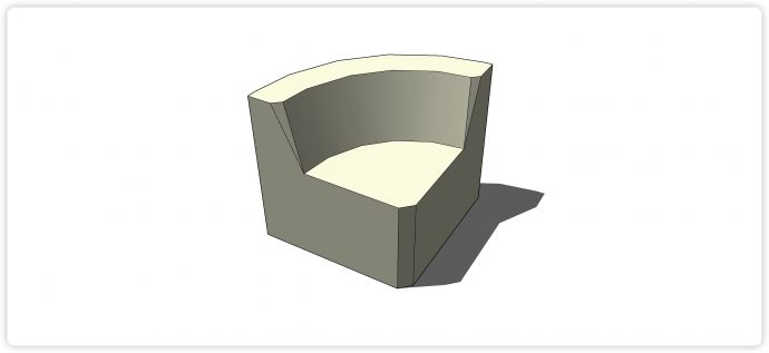 现代风格弧形靠背转角沙发su模型_图1