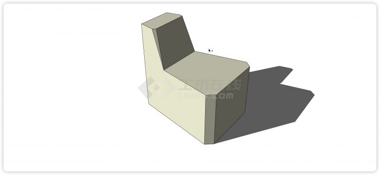 现代拼接沙发单个模块梯形座位沙发su模型-图一