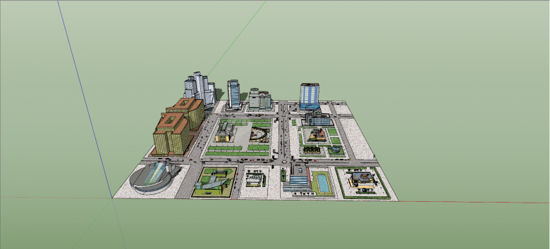 城市总体空间城市设计SU模型-图一