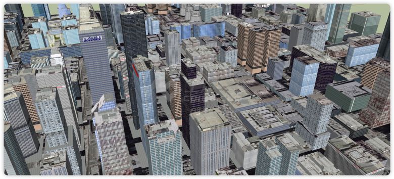 CBD城市规划商业综合体建筑su模型-图一