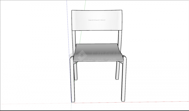 金属材质传统学生椅子su模型-图二