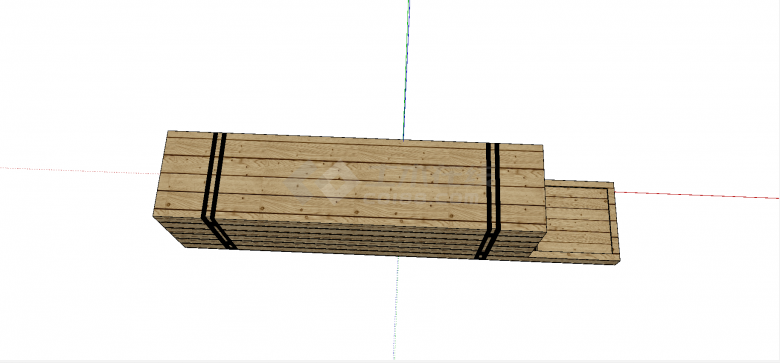 现代木质板组装长条样式前台接待su模型-图二