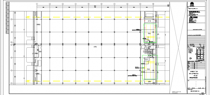 工业厂房-电气-生产用房(大)16一层-照明线槽平面布置图_图1
