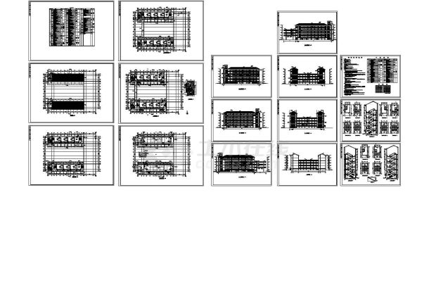 某五层中学教学楼建筑施工cad图,共十六张-图二