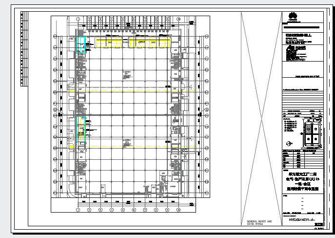 工业厂房-电气-生产用房(大)15一层-照明线槽平面布置图_图1