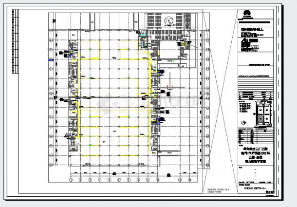 工业厂房-电气-生产用房(大)16三层-D区电力配电平面图-图二