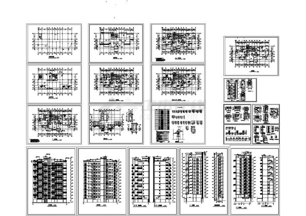 13层高层住宅楼建筑设计施工cad图纸，共十九张-图二