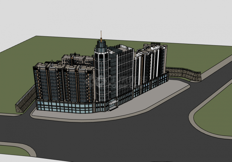 紧凑型现代高层居住小区su模型-图二