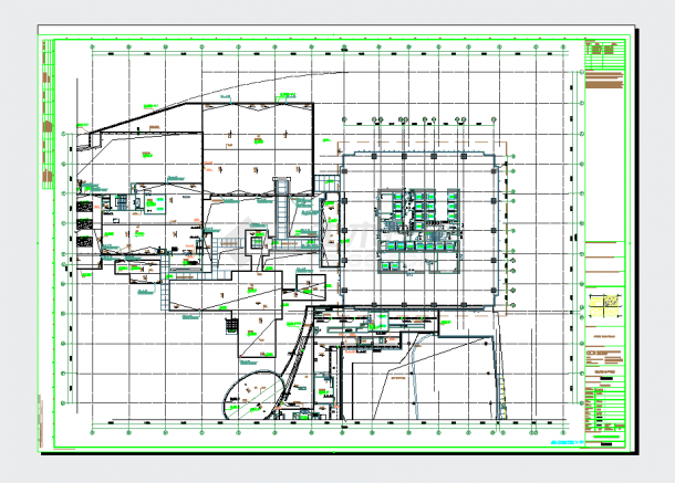 某地安徽55万平购物中心给排水施工图CAD图纸-图一