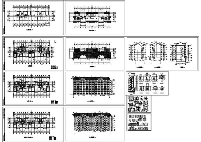 几套六层住宅建筑施工cad图(含地下层平面图，共十二张)_图1