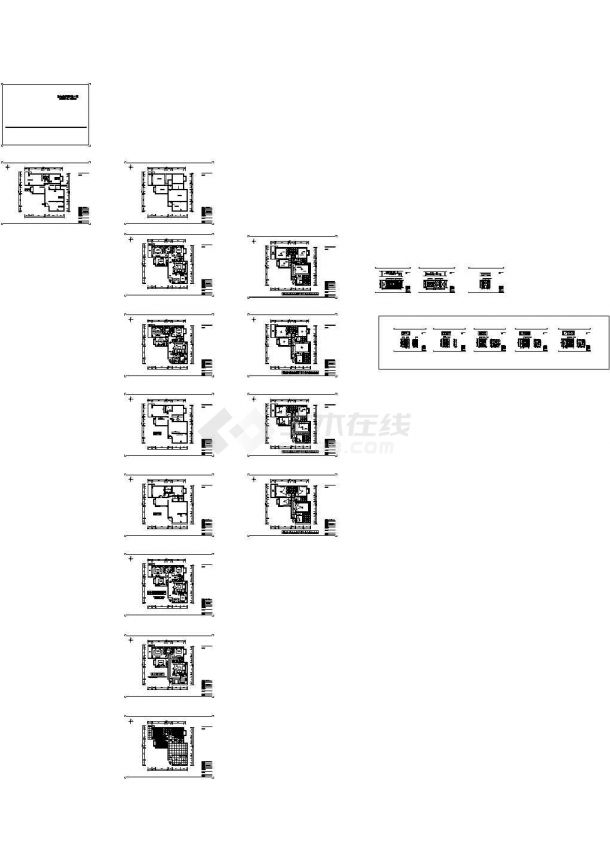 金陵天成广场三居室样板房全套CAD施工图+实景拍摄-图一