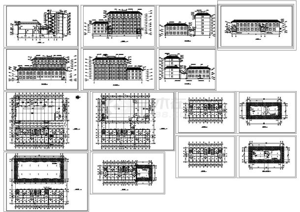 某市高等学校综合楼全套建筑图-图二