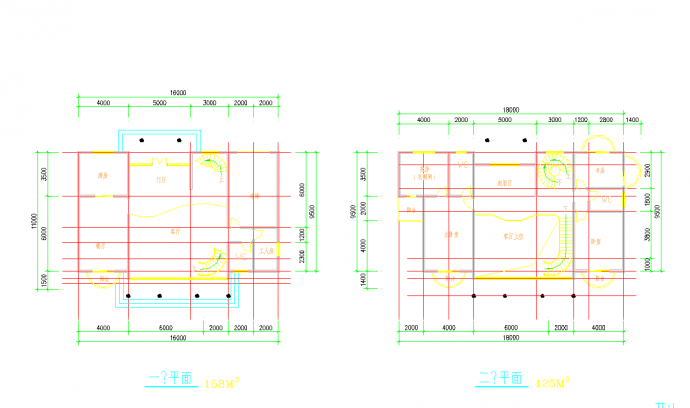 某地大型楼盘别墅户型CAD图纸_图1