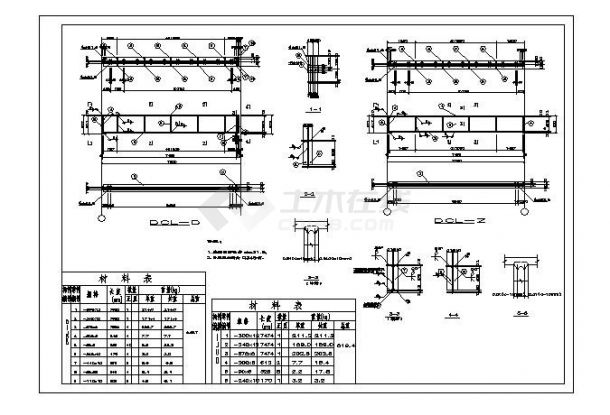 60x18m单层钢架结构厂房CAD结施方案详图-图一