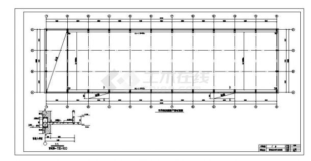 66x18m跨带吊车厂房钢结构CAD结施全套图-图二