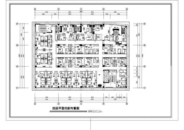 广州某酒店建筑平面图-图二