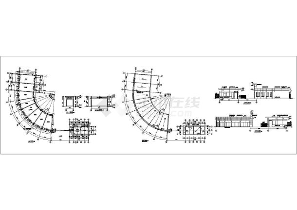 长30米 宽3.84米 工艺品厂大门建筑施工图-图一