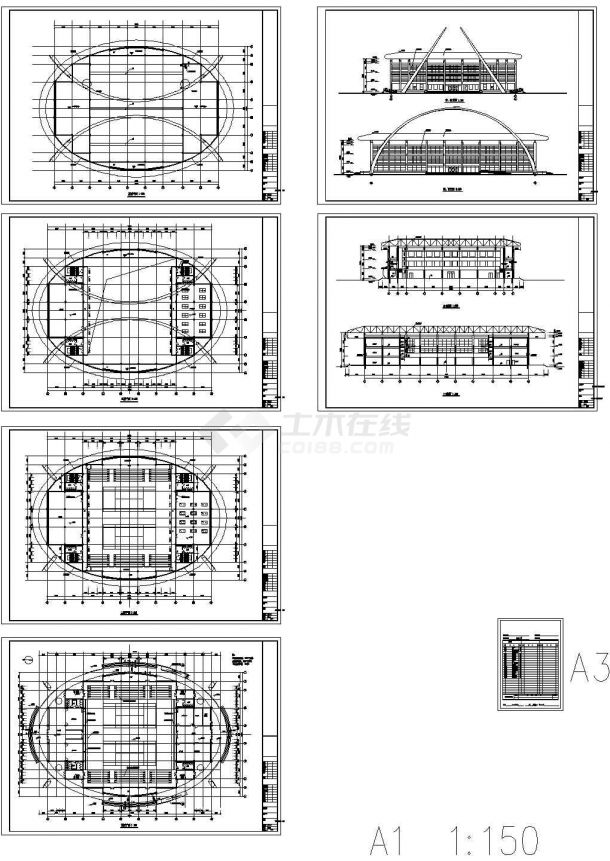 [河南]大型体育中心网球场建筑施工图（国内顶尖设计院）-图二