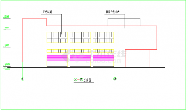 某地市场工程建筑图CAD图纸-图二