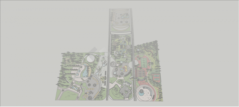 运动休闲广场体育公园景观建筑设计su模型-图一