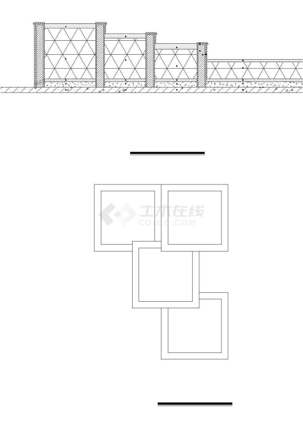 某小型的错位花池建筑布置图-图一